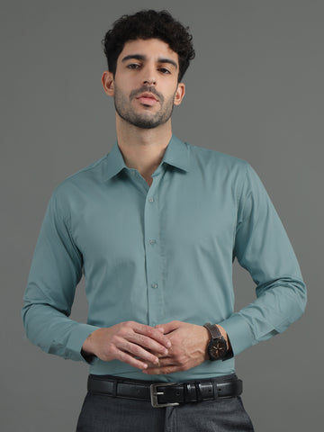Bluish Grey Subtle Sheen Super Soft Premium Satin Cotton Shirt